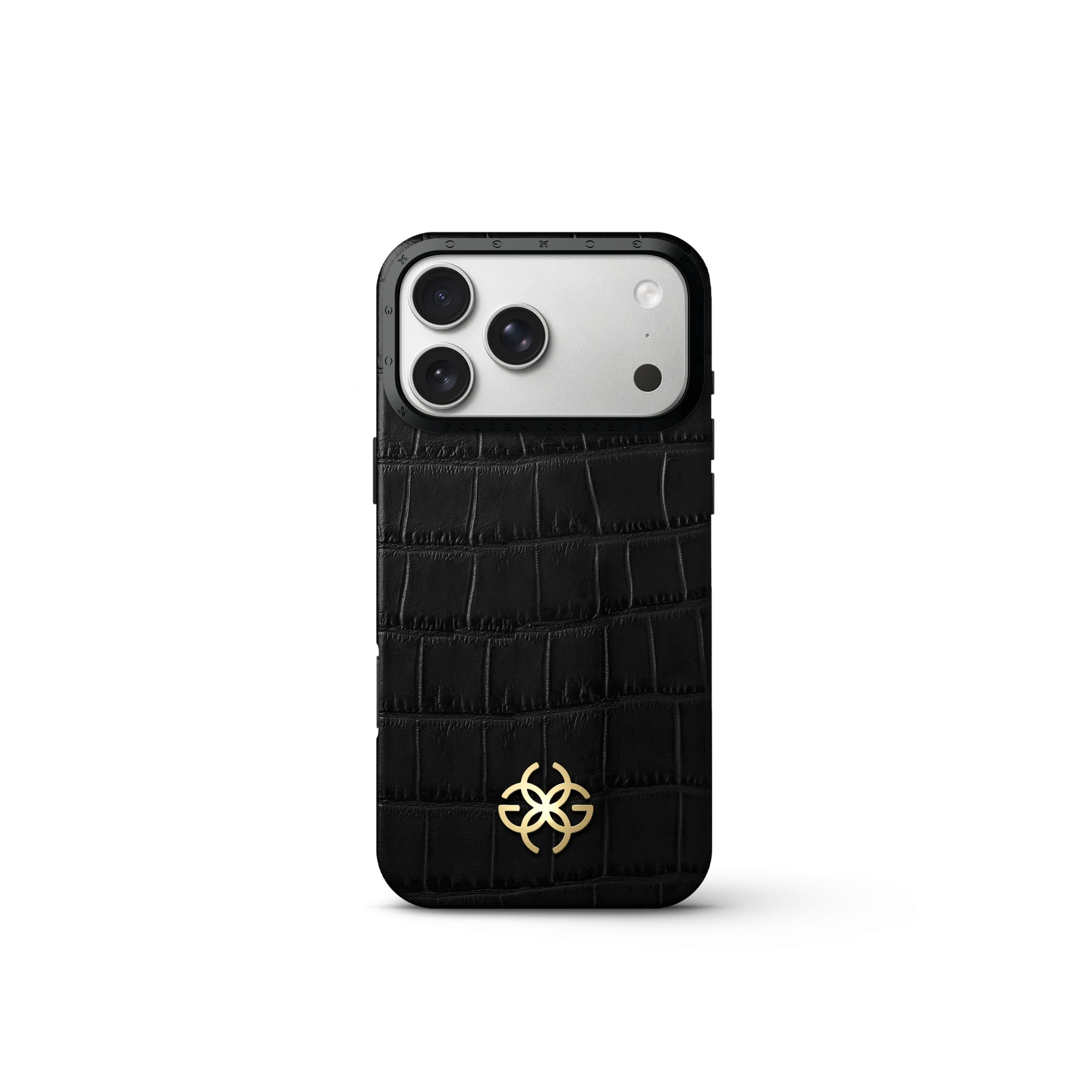 iPhone Case 18 & 17 &mdash; Embossed Croco Logo (Pro)