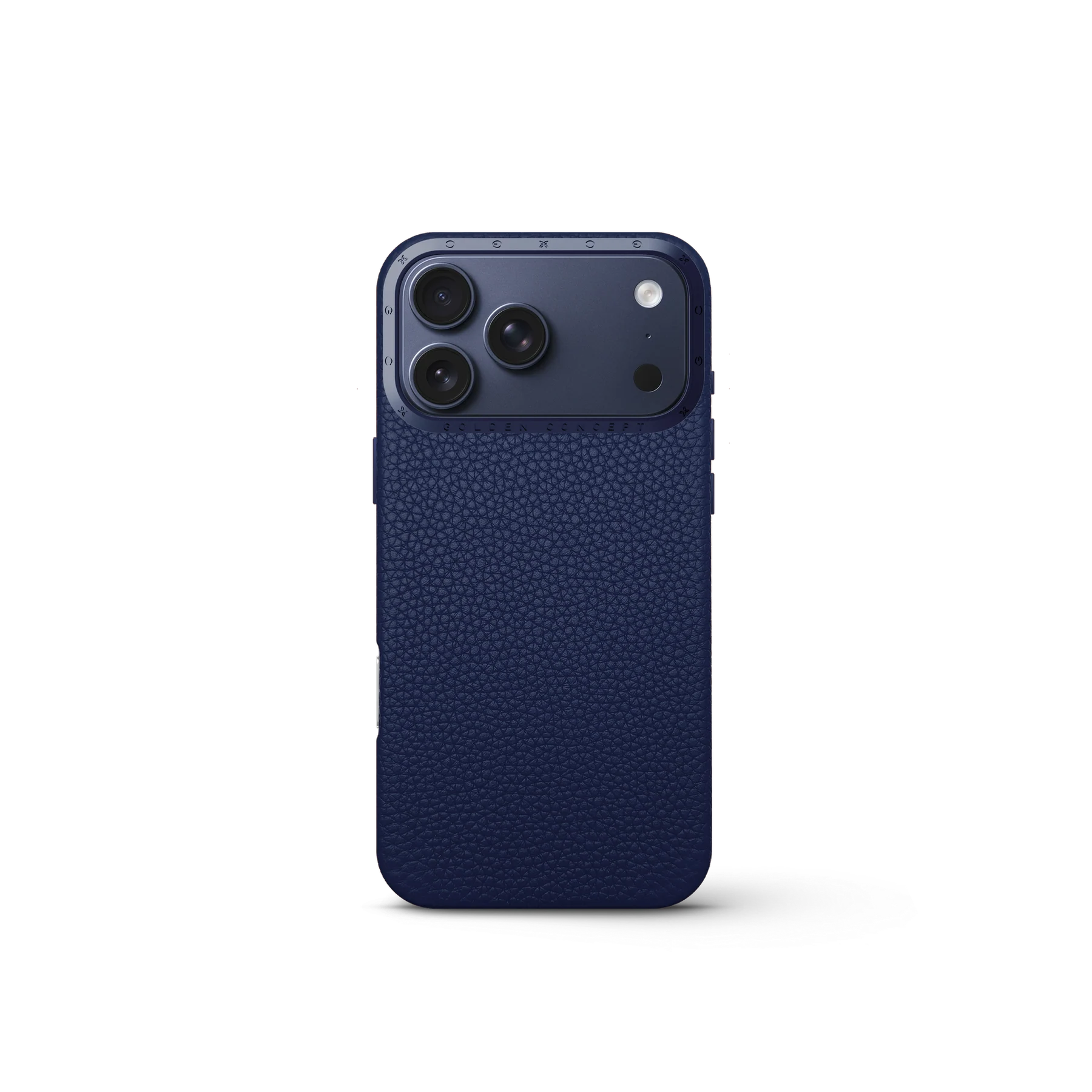 iPhone Case 18 & 17 &mdash; Full-Grain Leather Midnight Blue