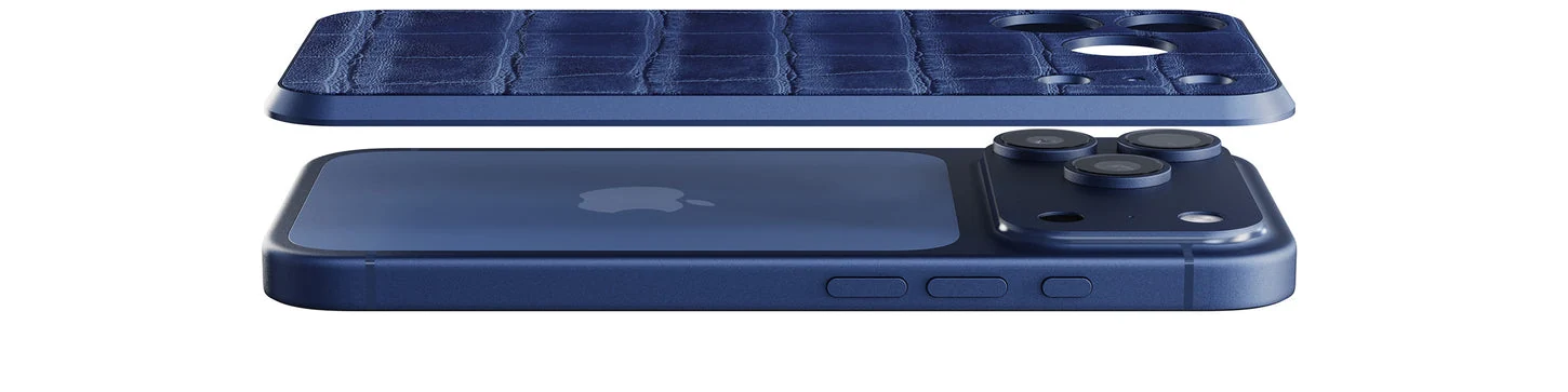 iPhone 17 Magnetic Shield &mdash; Croco Midnight Blue view 4