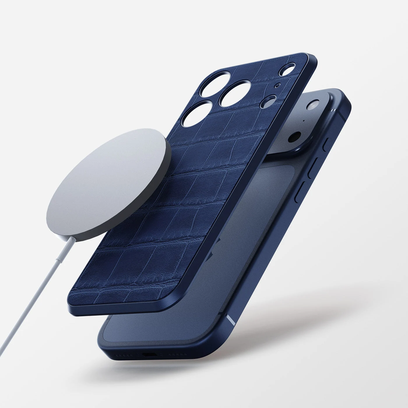iPhone 17 Magnetic Shield &mdash; Croco Midnight Blue view 7