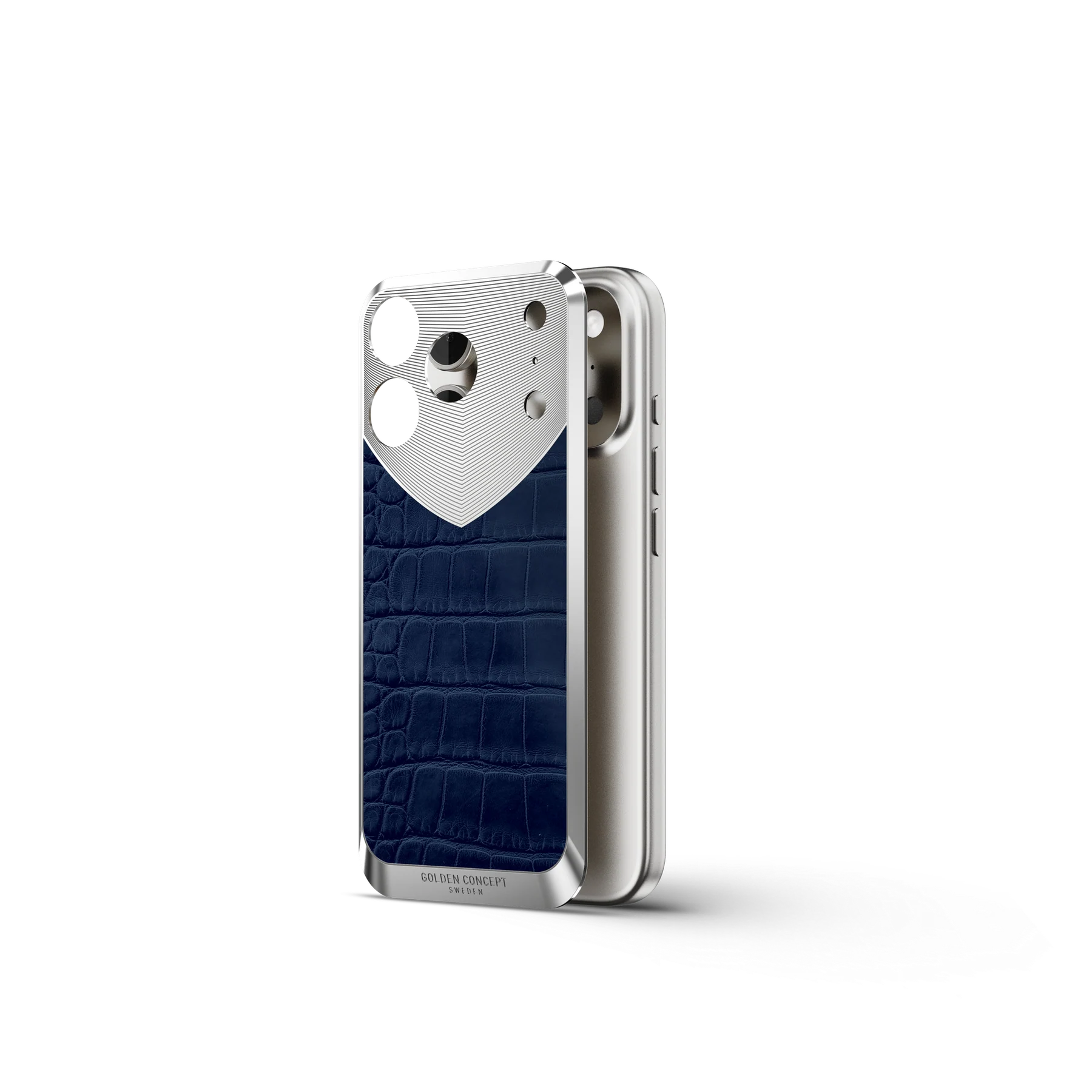 iPhone 17 Magnetic Shield &mdash; Matte Blue Alligator view 3