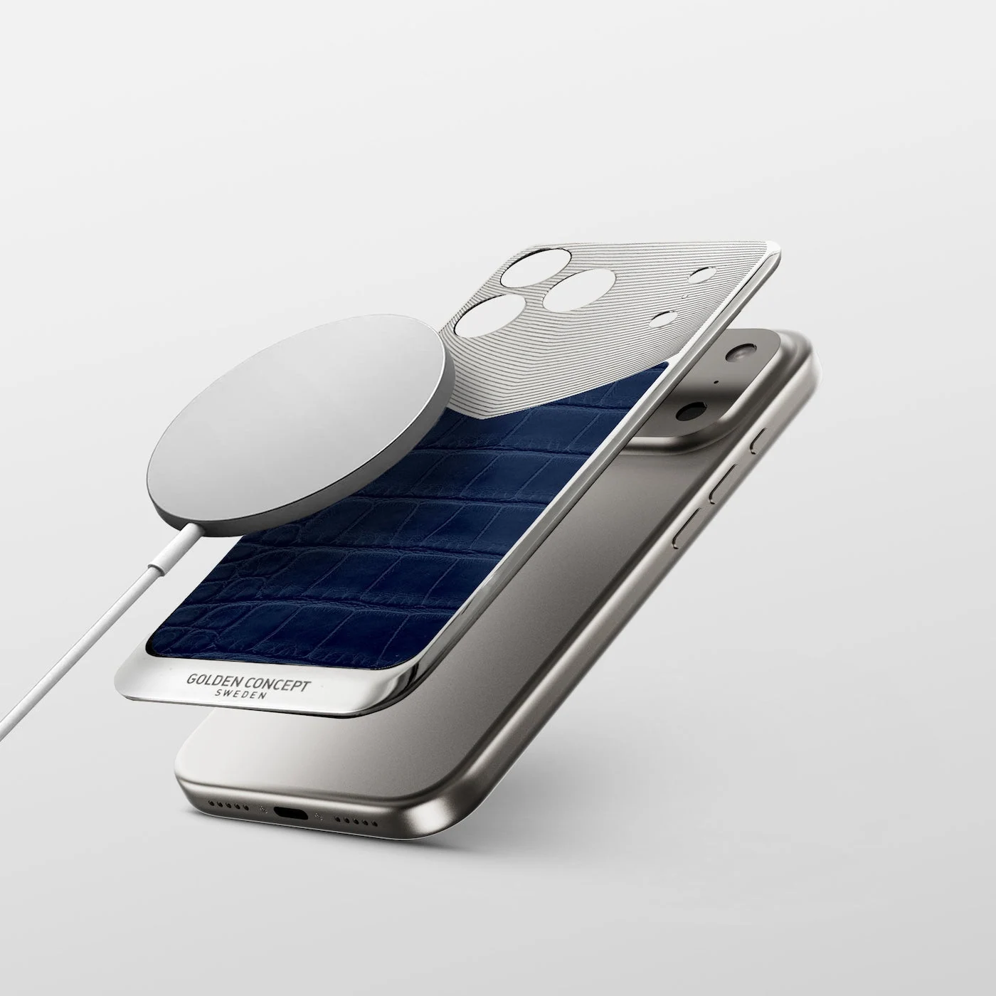 iPhone 17 Magnetic Shield &mdash; Matte Blue Alligator view 7