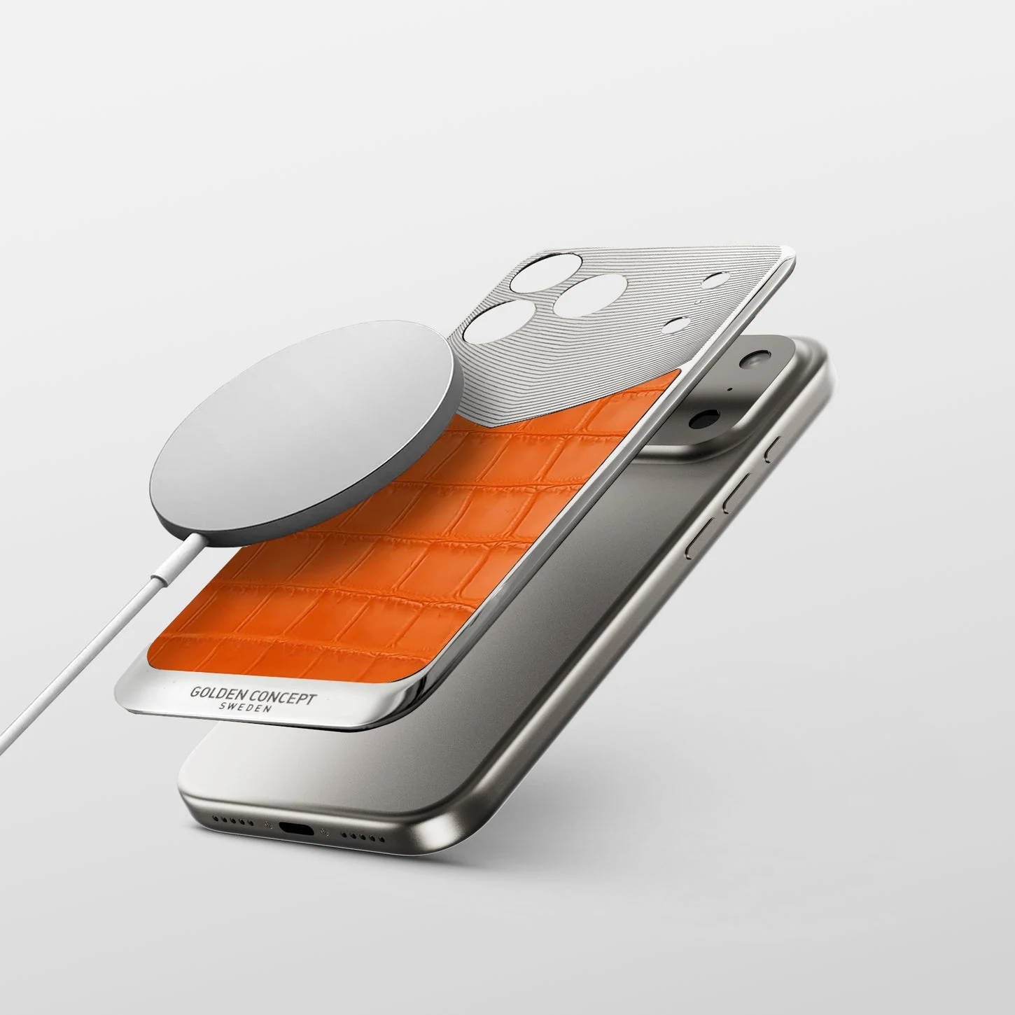 iPhone 17 Magnetic Shield &mdash; Matte Orange Alligator view 12