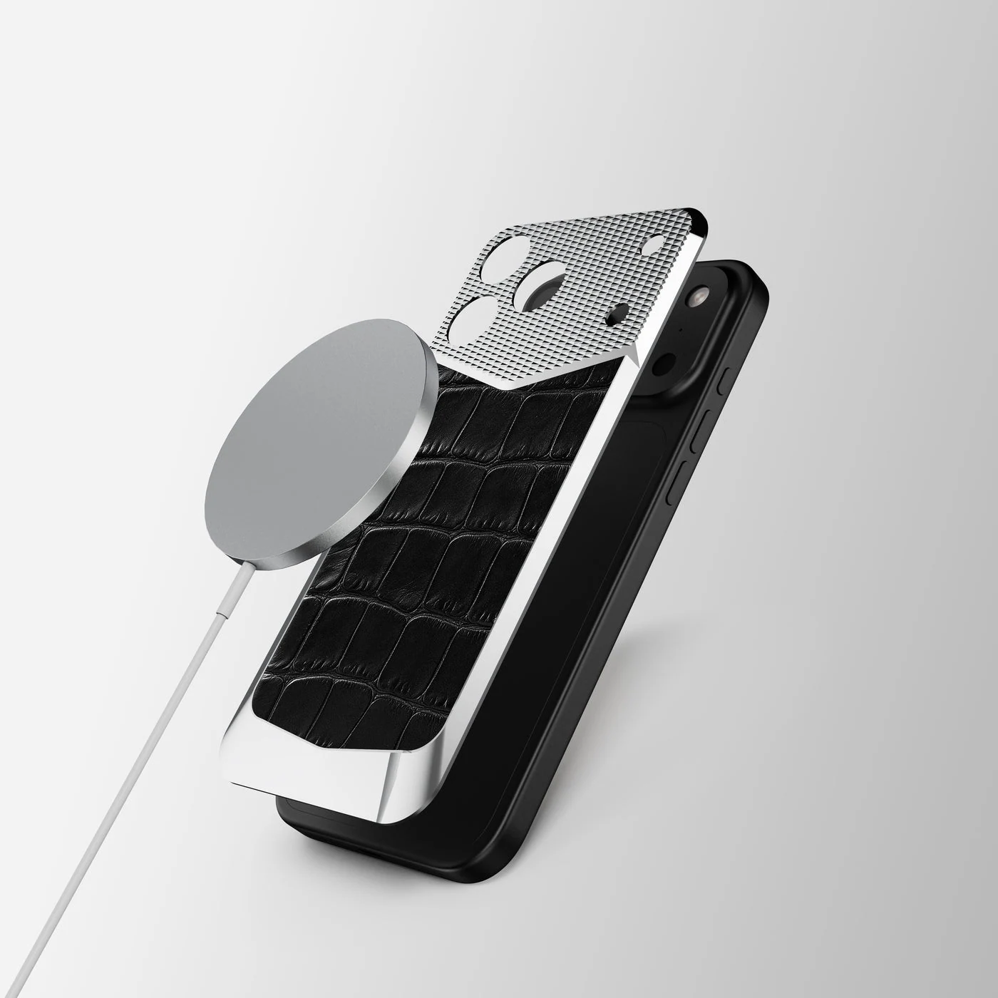 iPhone 18 EV Magnetic Shield &mdash; Black Alligator view 8