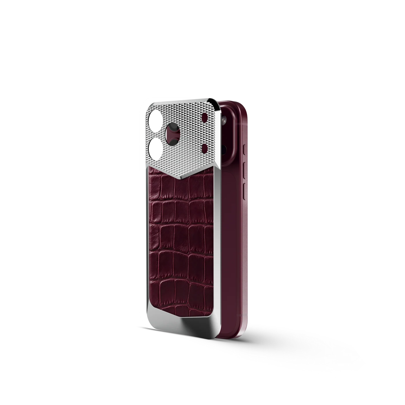 iPhone 18 EV Magnetic Shield &mdash; Burgundy Alligator view 3