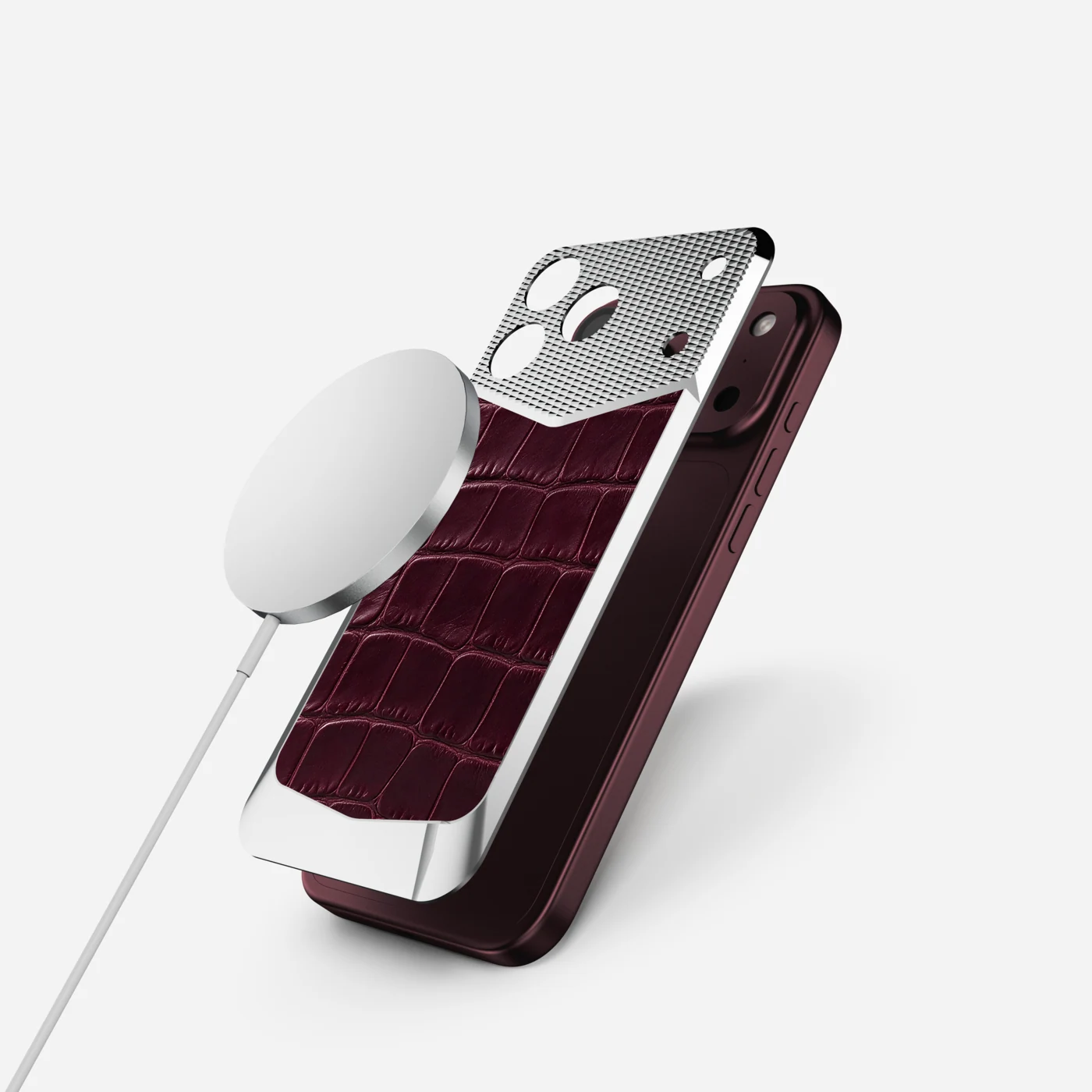 iPhone 18 EV Magnetic Shield &mdash; Burgundy Alligator view 8