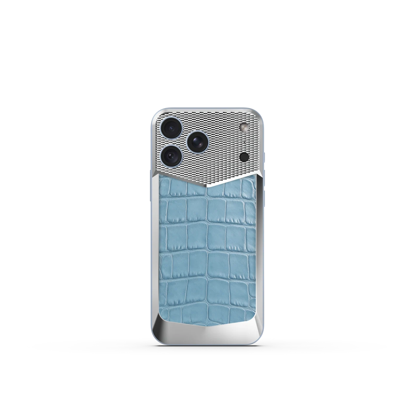 iPhone 18 EV Magnetic Shield &mdash; Light Blue Alligator