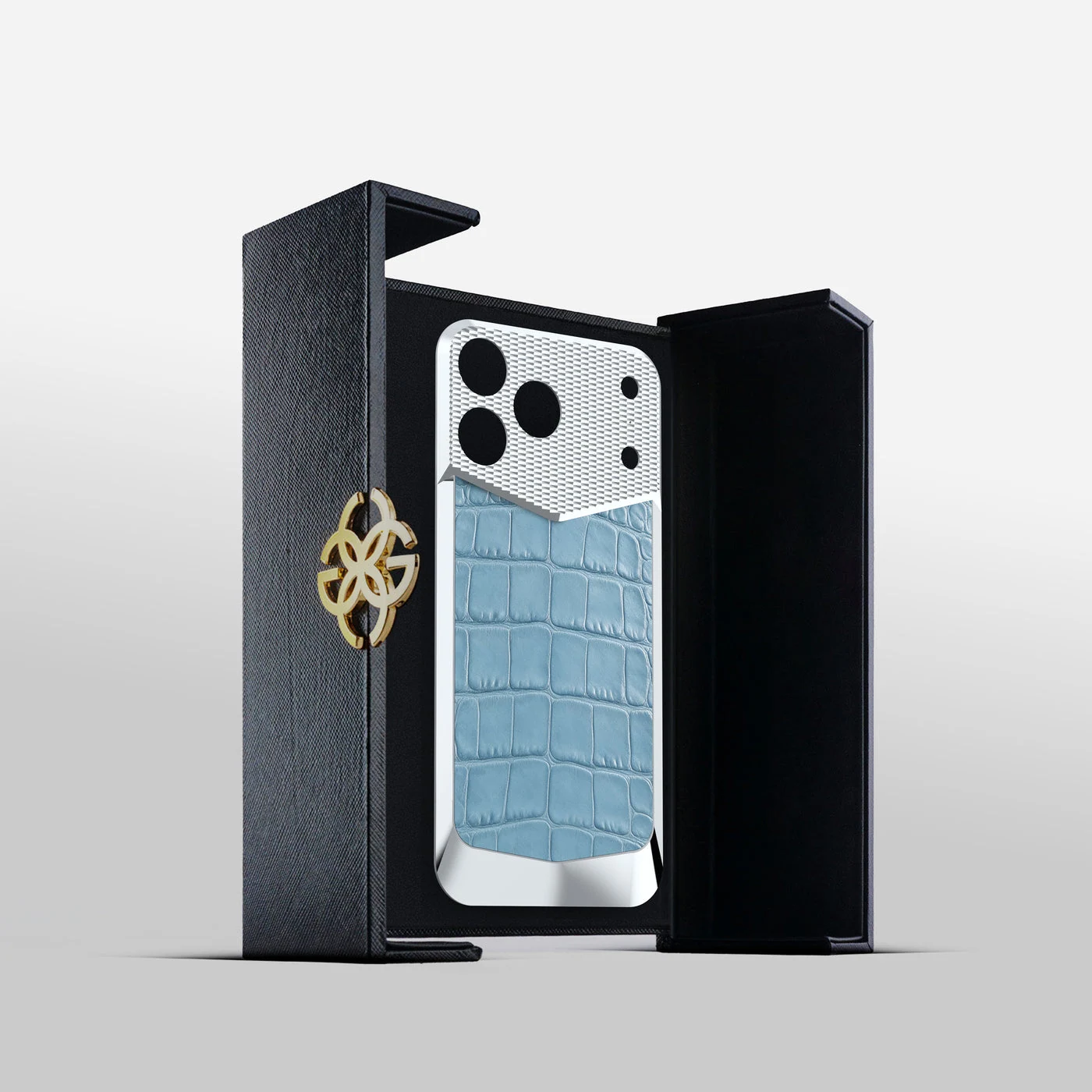 iPhone 18 EV Magnetic Shield &mdash; Light Blue Alligator view 9
